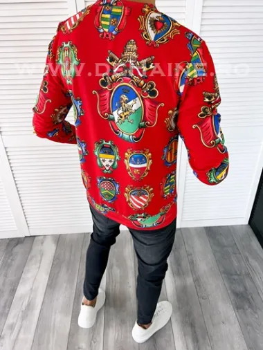 Bluza barbati rosie slim fit din silon B7661 P20-2.1